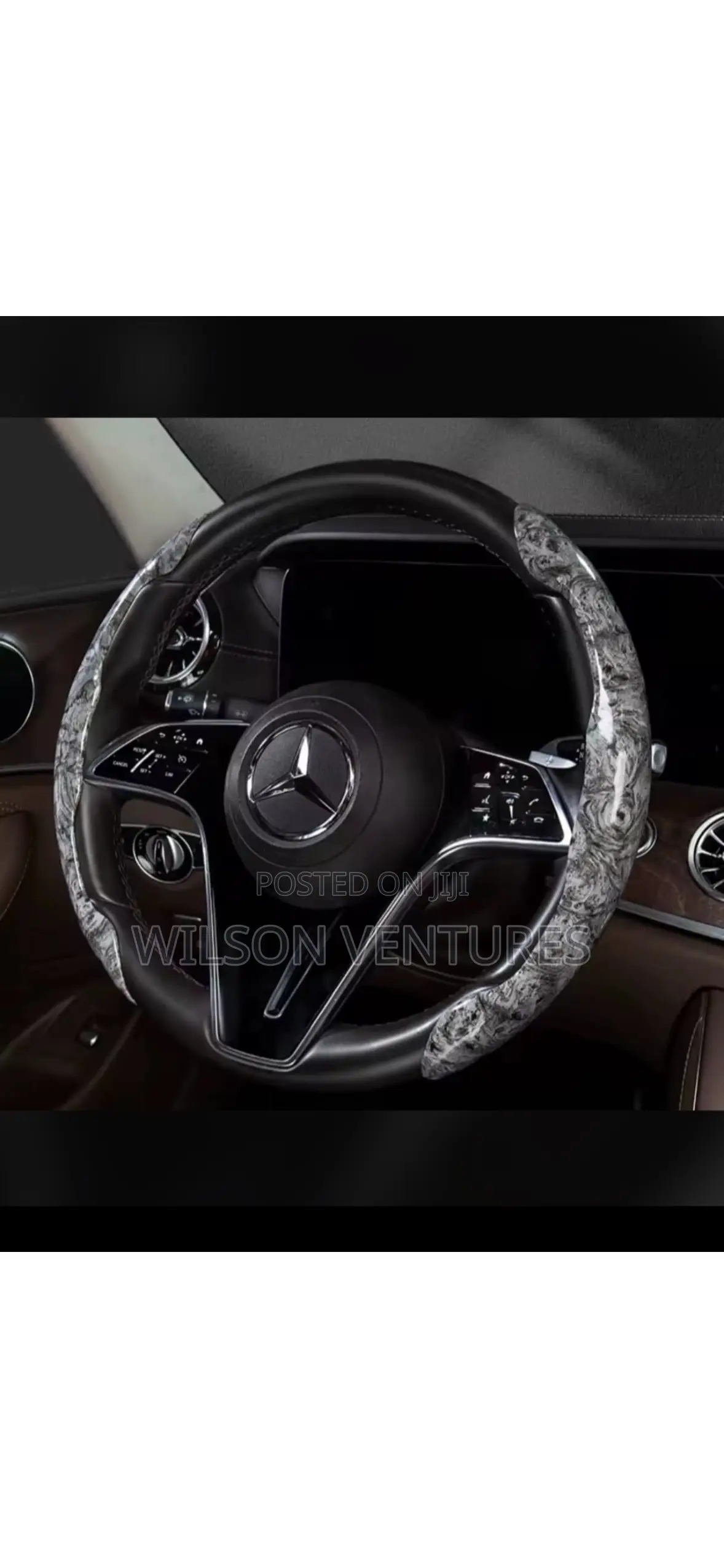 2pcs Ash Color Steering Wheel Cover Steering Grip