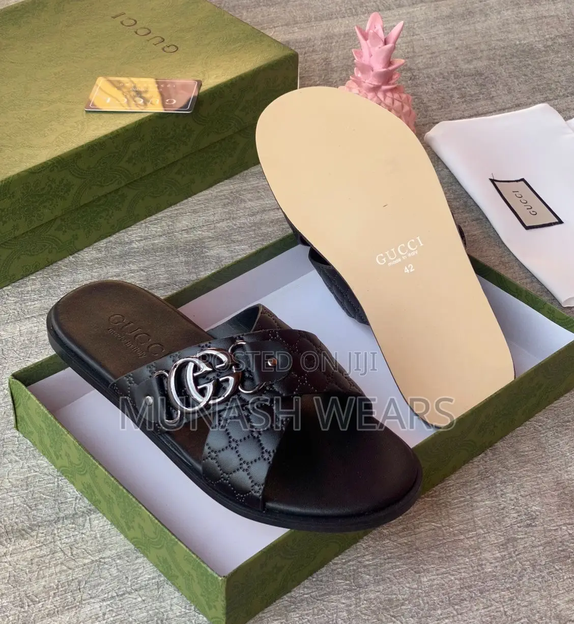 Gucci Leather Slipers 40-46 Available Cross Design