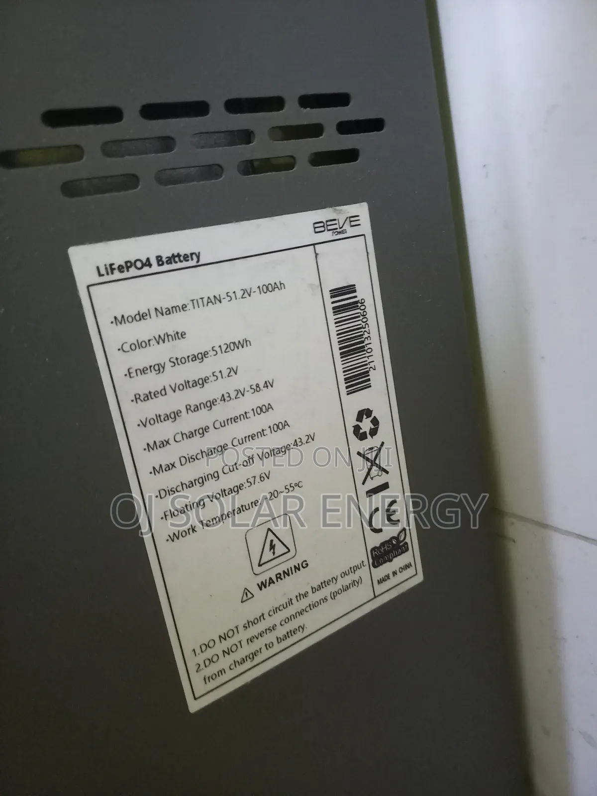 Beve 5120kw Solar Lithium Battery