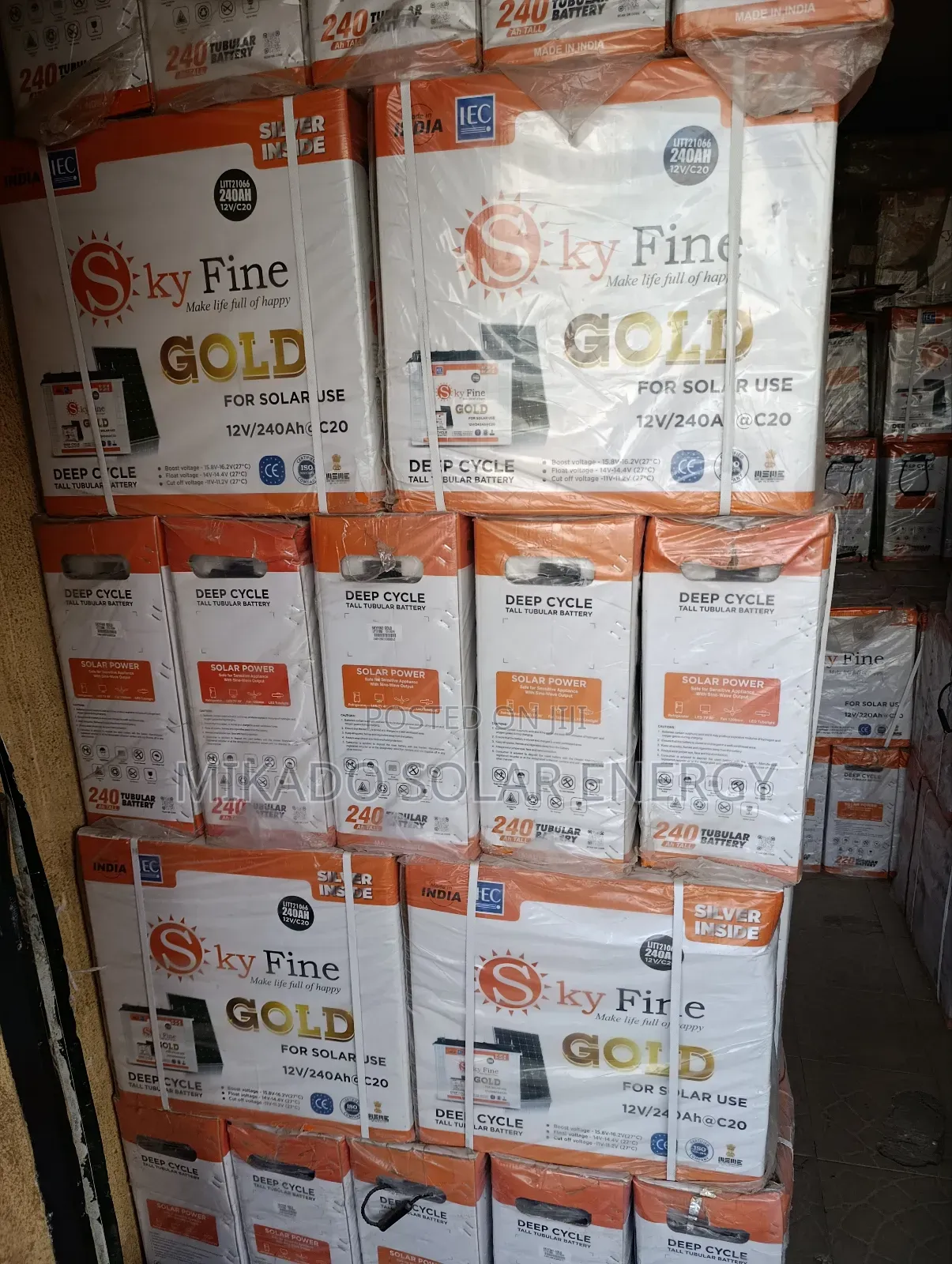 Sky Fine Gold 240ah Tubular Battery–Heavy-Duty, Long-Life Backup Power