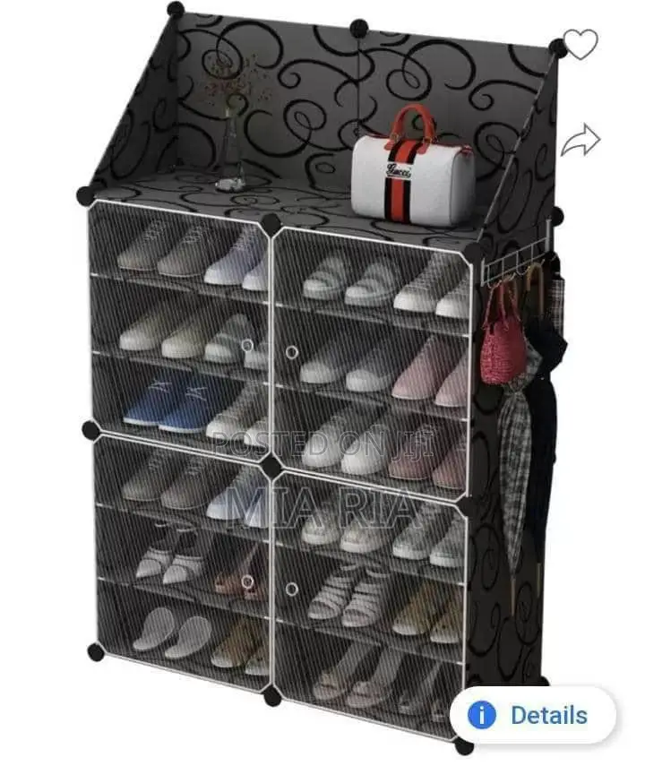 Heavy Duty High Quality Plastic Cover Shoe Rack Wardrobe