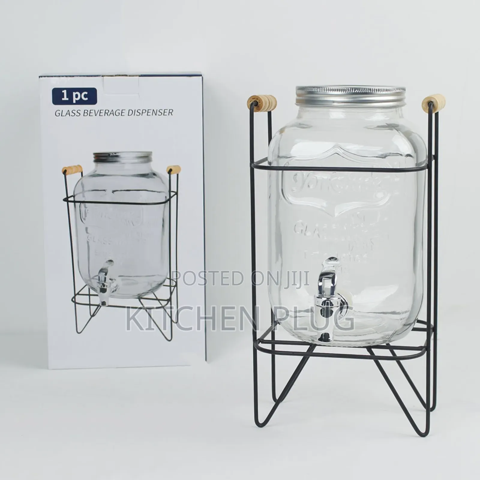 8-litre Glassware Beverage Dispenser With A Stand.