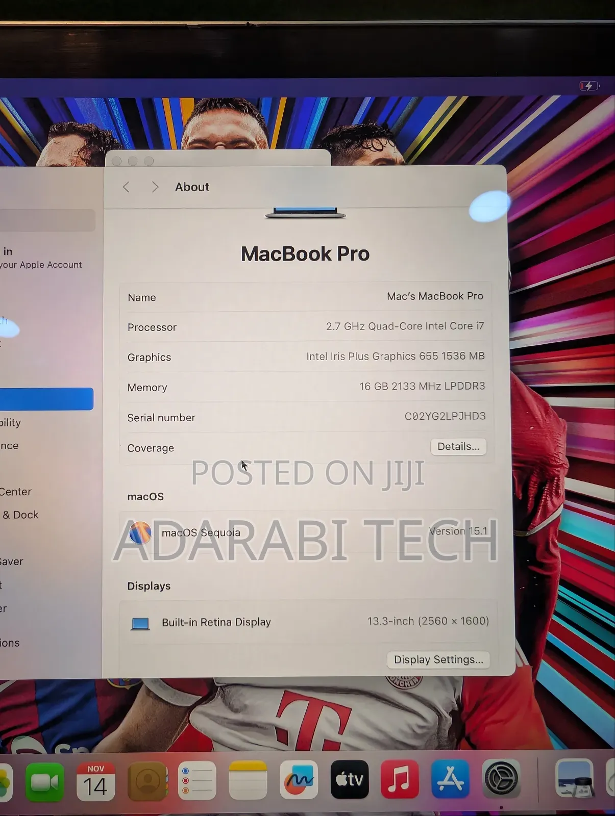 Laptop Apple MacBook Pro 2018 16GB Intel Core I7 SSD 512GB