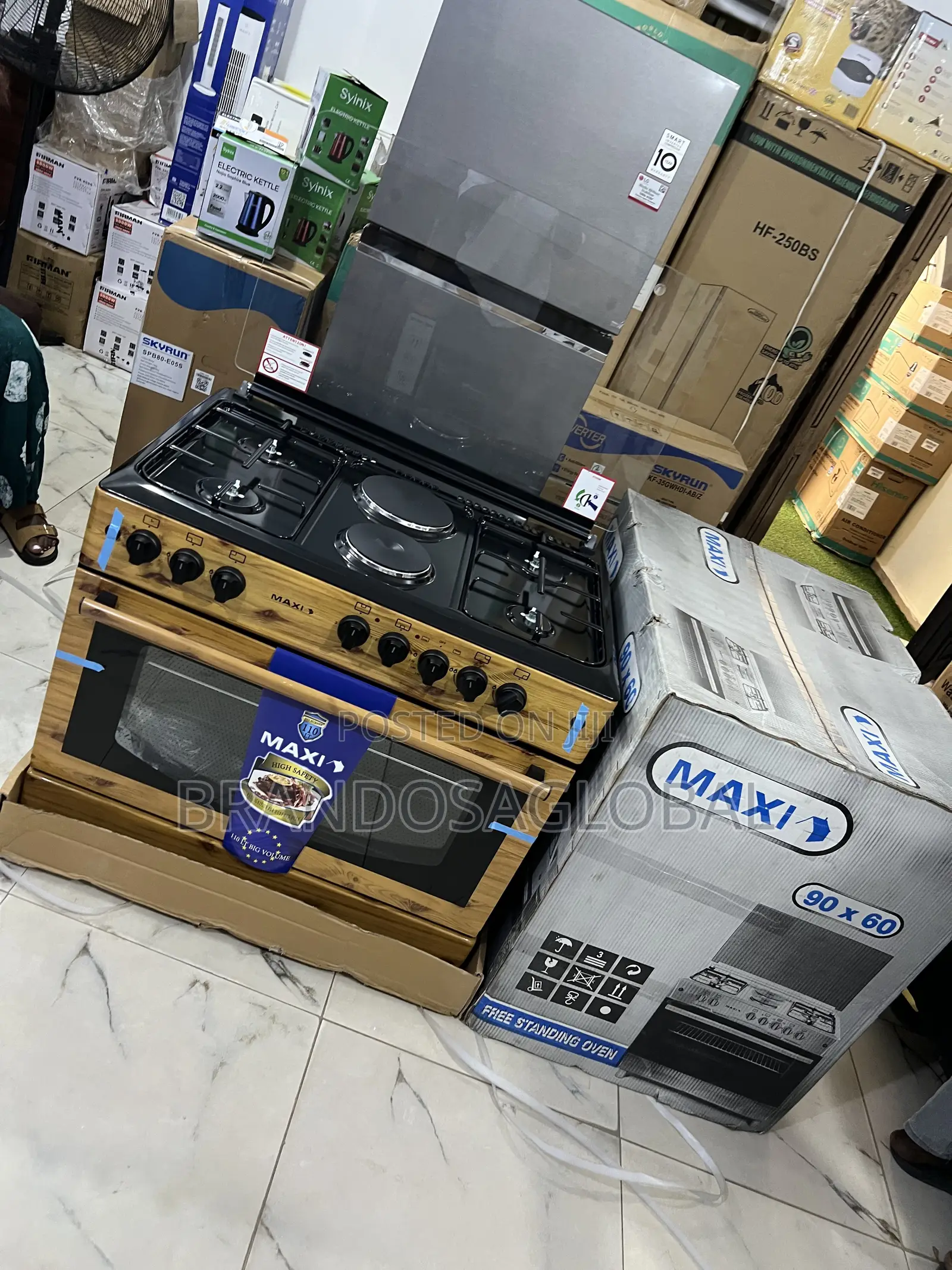 Maxi F9e42g2 Wooden Design Gas Electric Cooker – 60×90 Frame 4+2