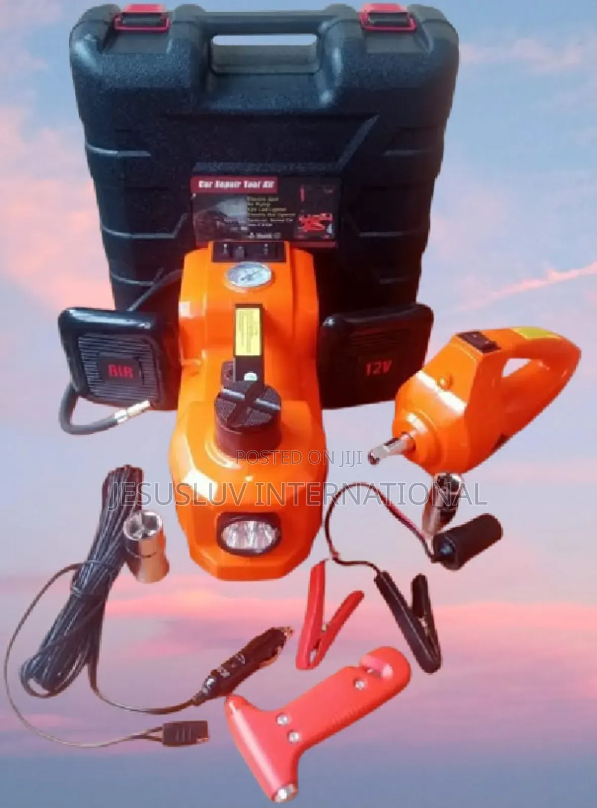 Electric 12v Car Jack Hydraulic 5 Ton, Impact Wrench Tire Inflator