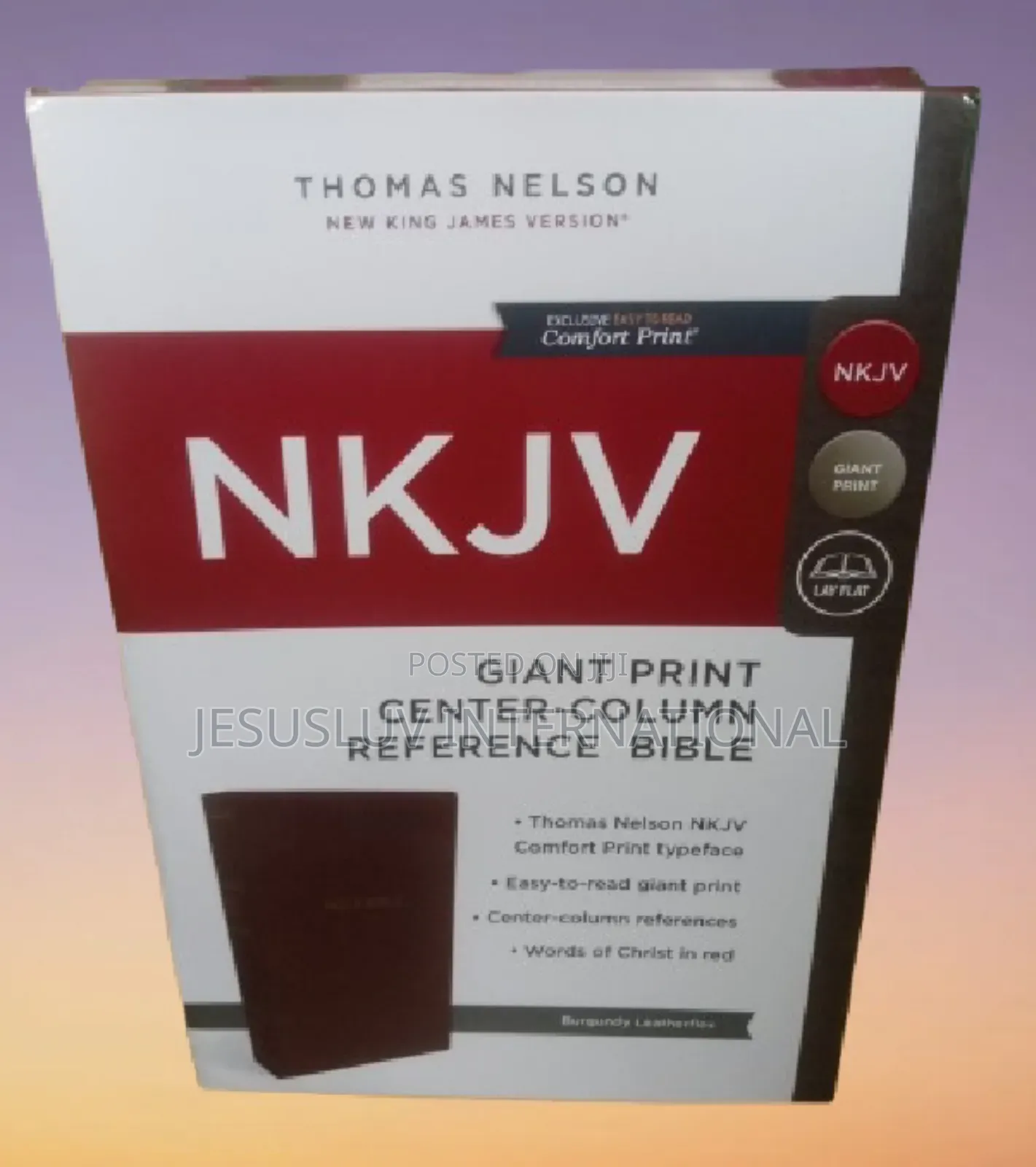 NKJV Holy Bible, Giant Print Center-Column Reference Bible,Leather