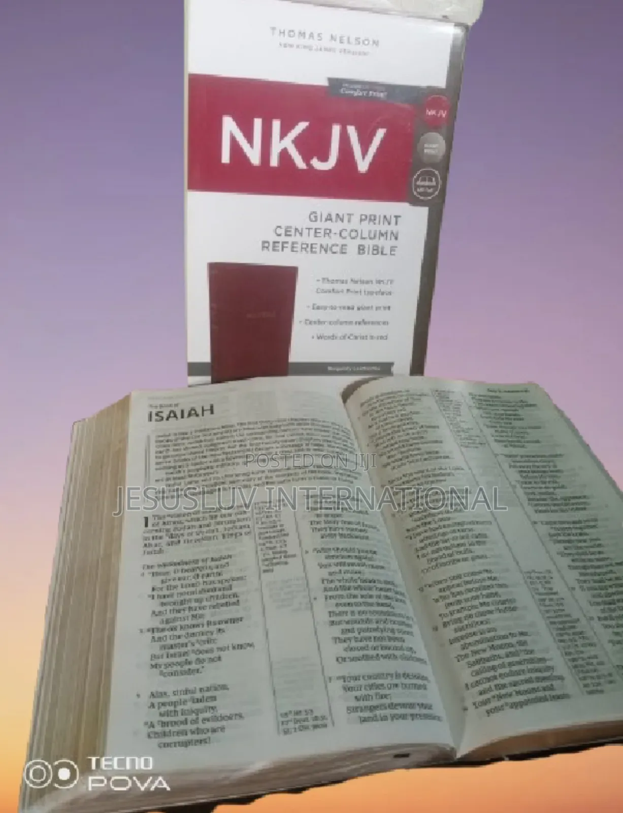 NKJV Holy Bible, Giant Print Center-Column Reference Bible,Leather