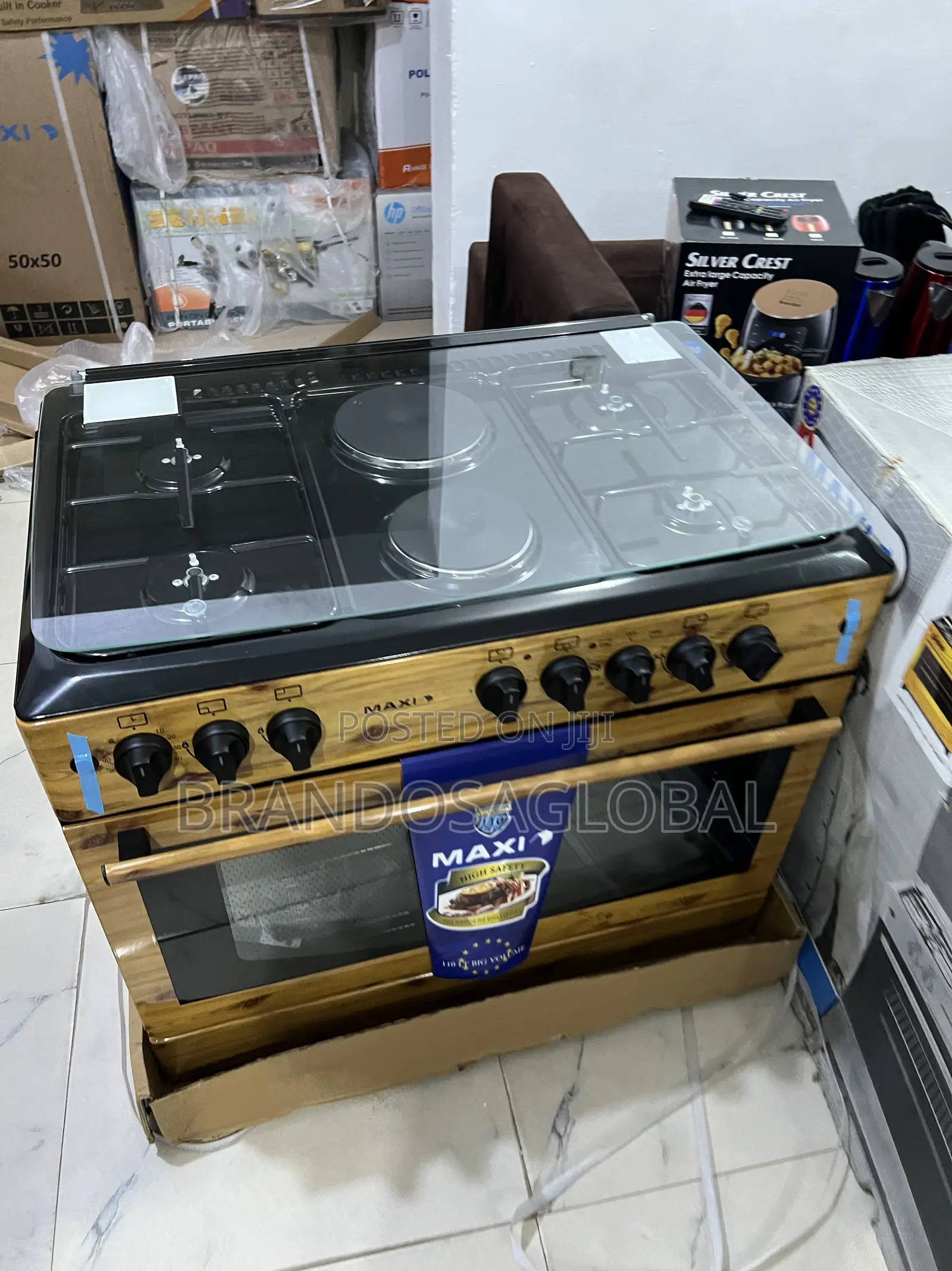 Maxi 60×90 4+2 Standing Gas Cooker – Modern Wood