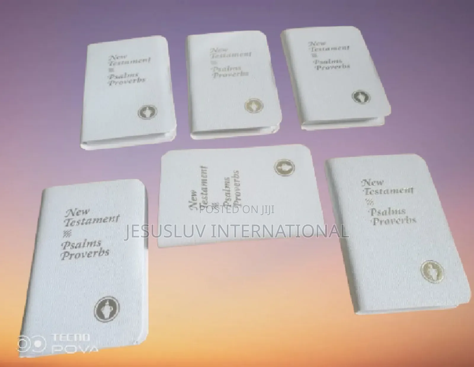 New Testament Bible With Psalms Proverbs White Color -Pack of 6