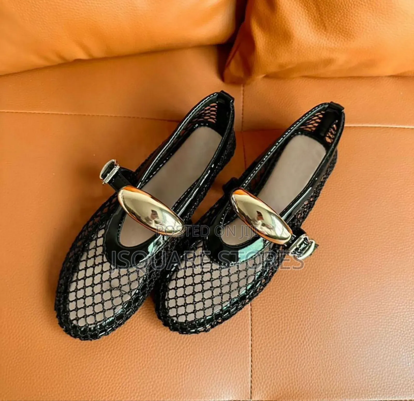 Buckle Flat Ballet Shoes in Colours Black and White, Sizes 37 - 42