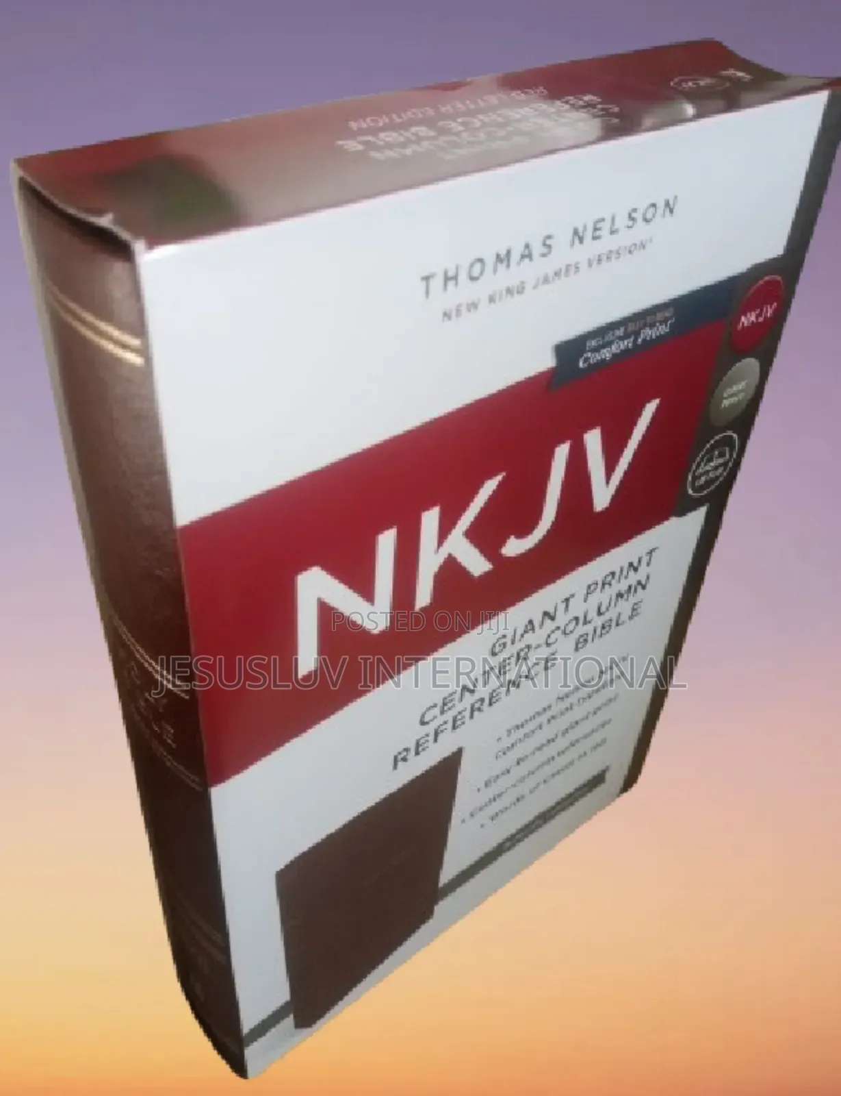 Holy Bible NKJV Giant Print Center-Column Reference,Brown Leather