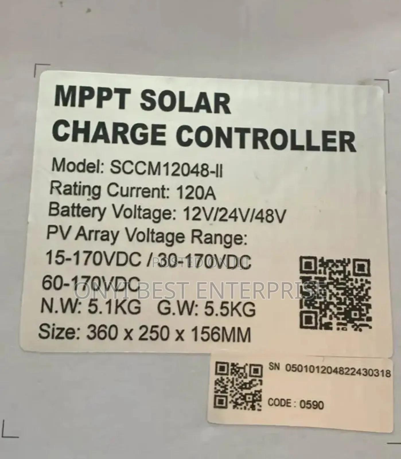 Felicity Charger Controller 120amps 12v-48v