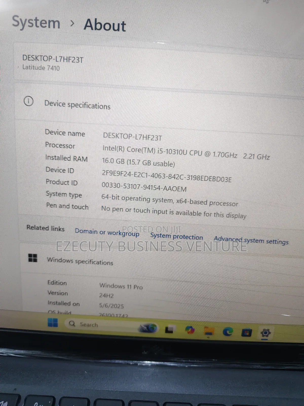 Laptop Dell Latitude 7410 16GB Intel Core i5 SSD 256GB