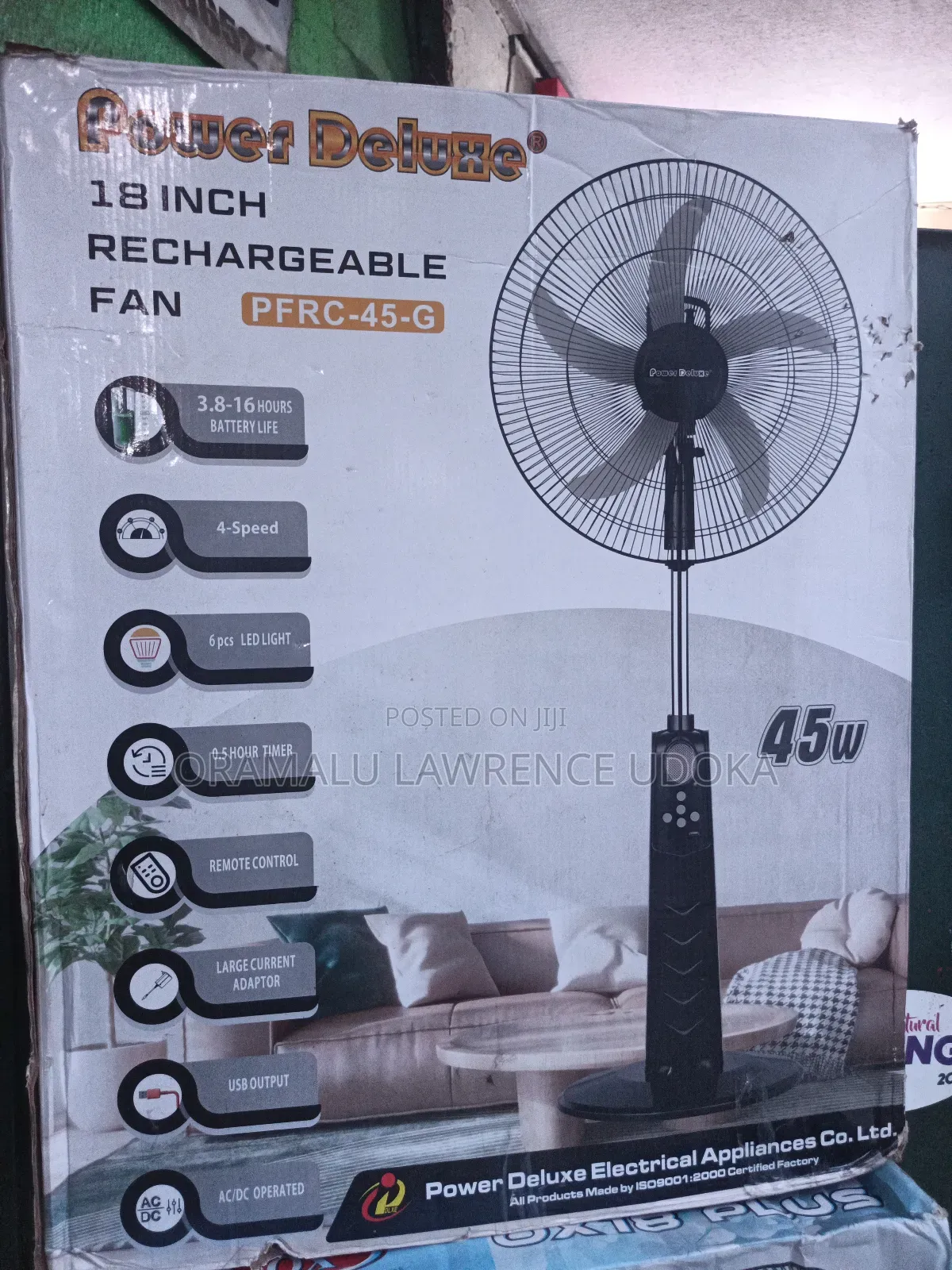 Power Deluxe Rechargeable Fan