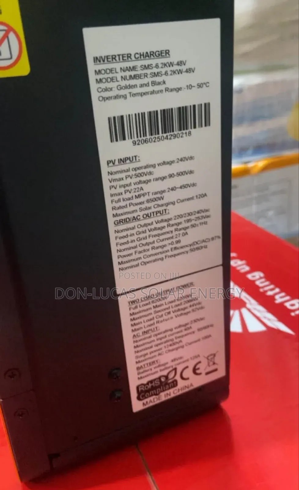 SMS Solar Inverter 6.2kva 48v