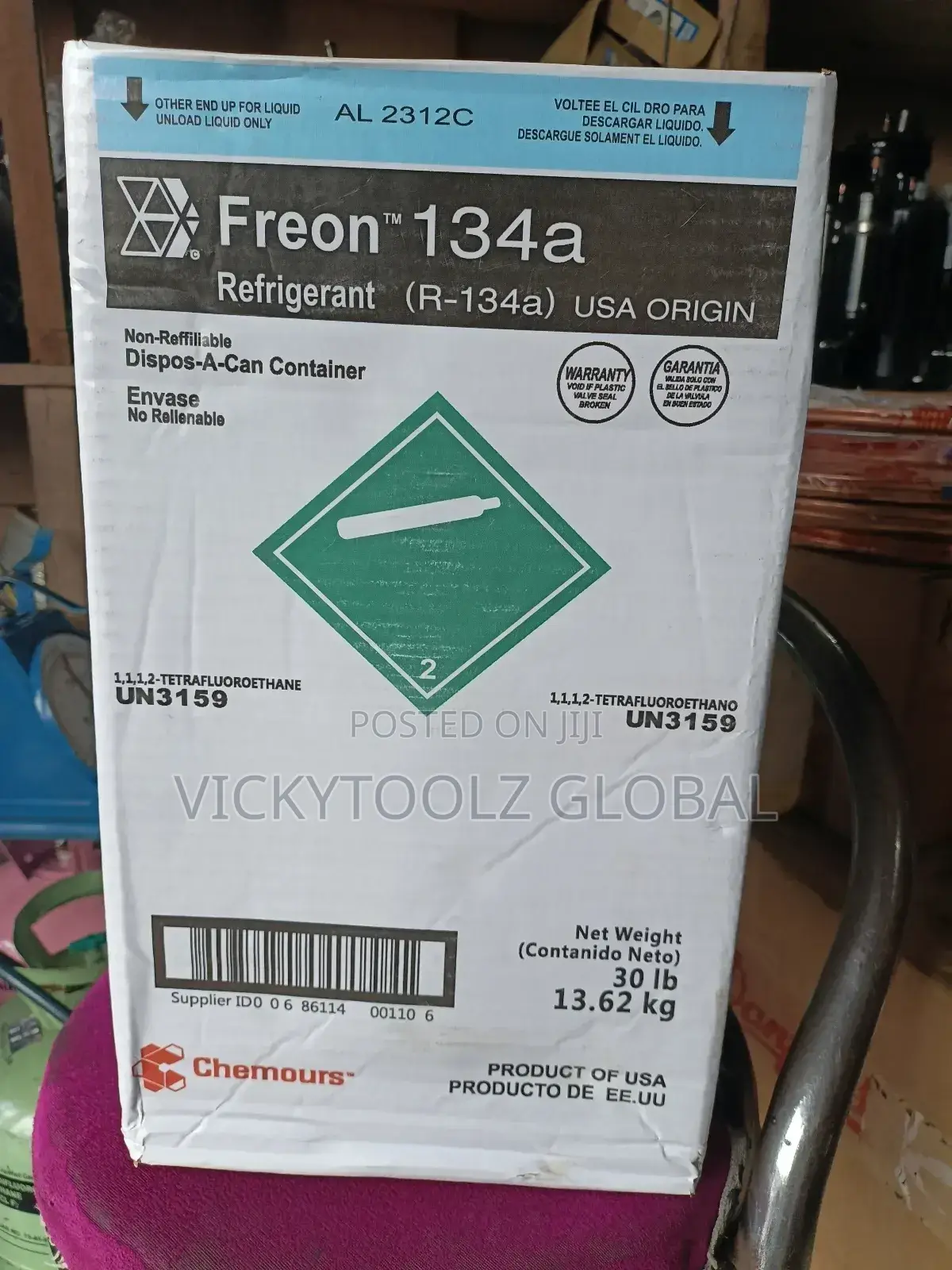 Freon R- 134a 13.6kg Non Refillable Refrigerant Gas