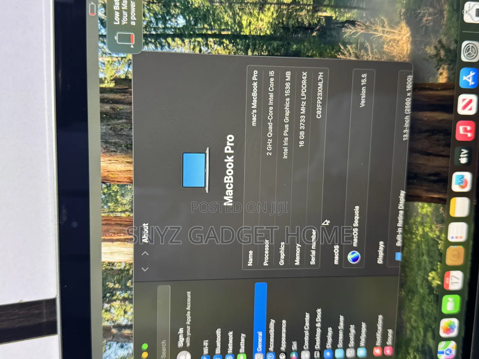 Laptop Apple MacBook Pro 2020 16GB Intel Core i5 SSD 500GB