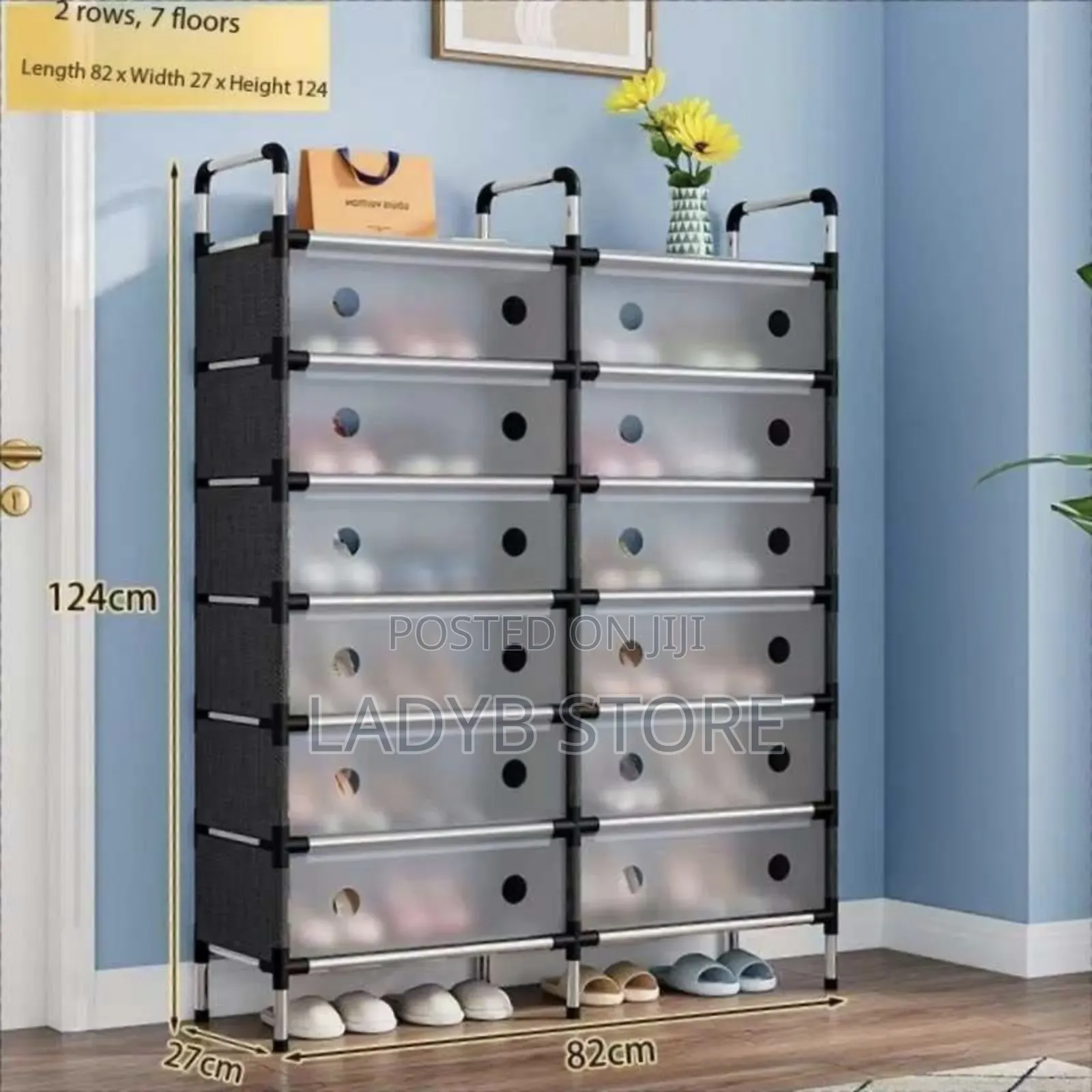 Double Seven Layers Shoe Rack With Cover