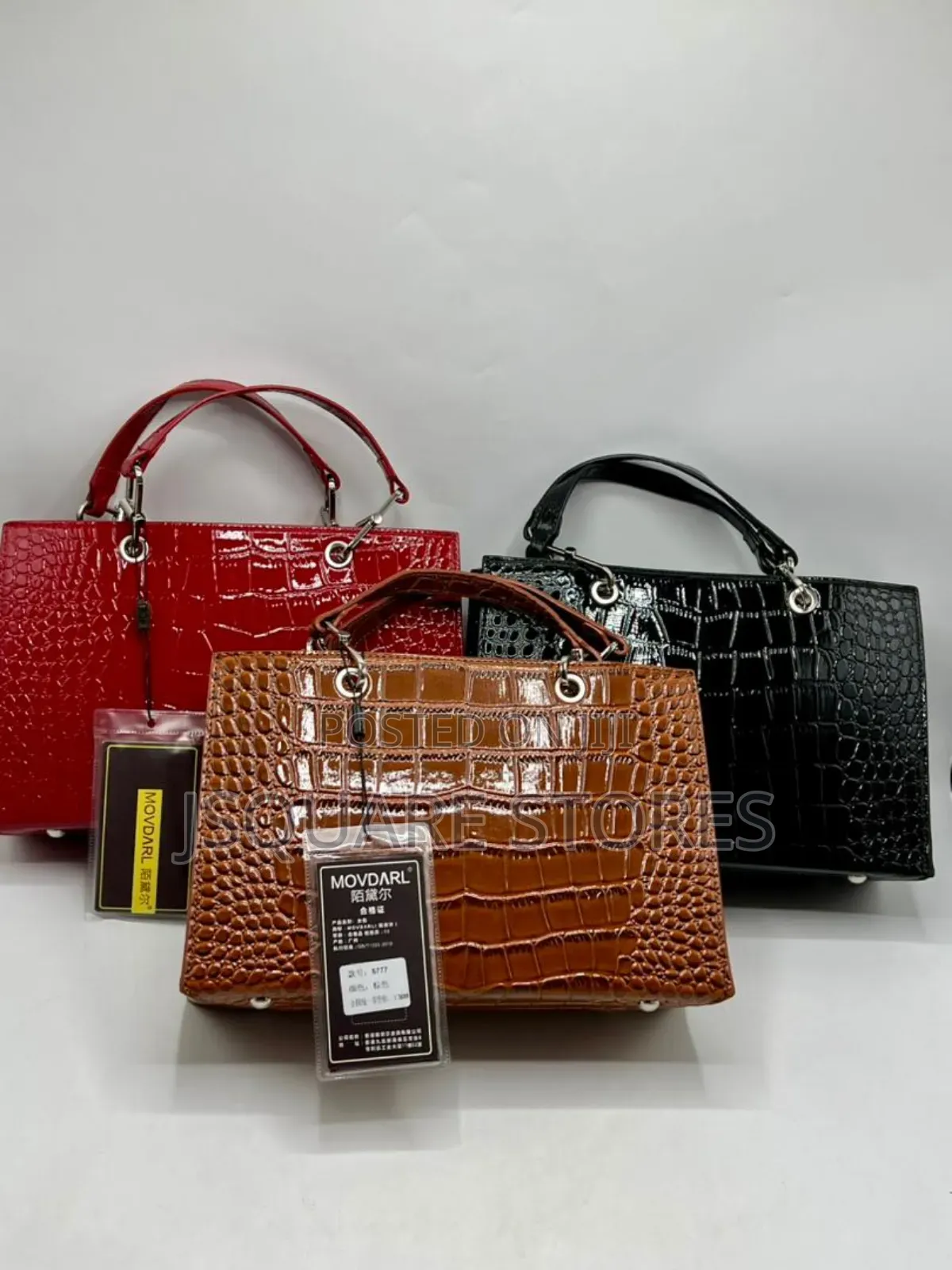 Croc-Embossed Medium Handbags Are Available in 3 Colours