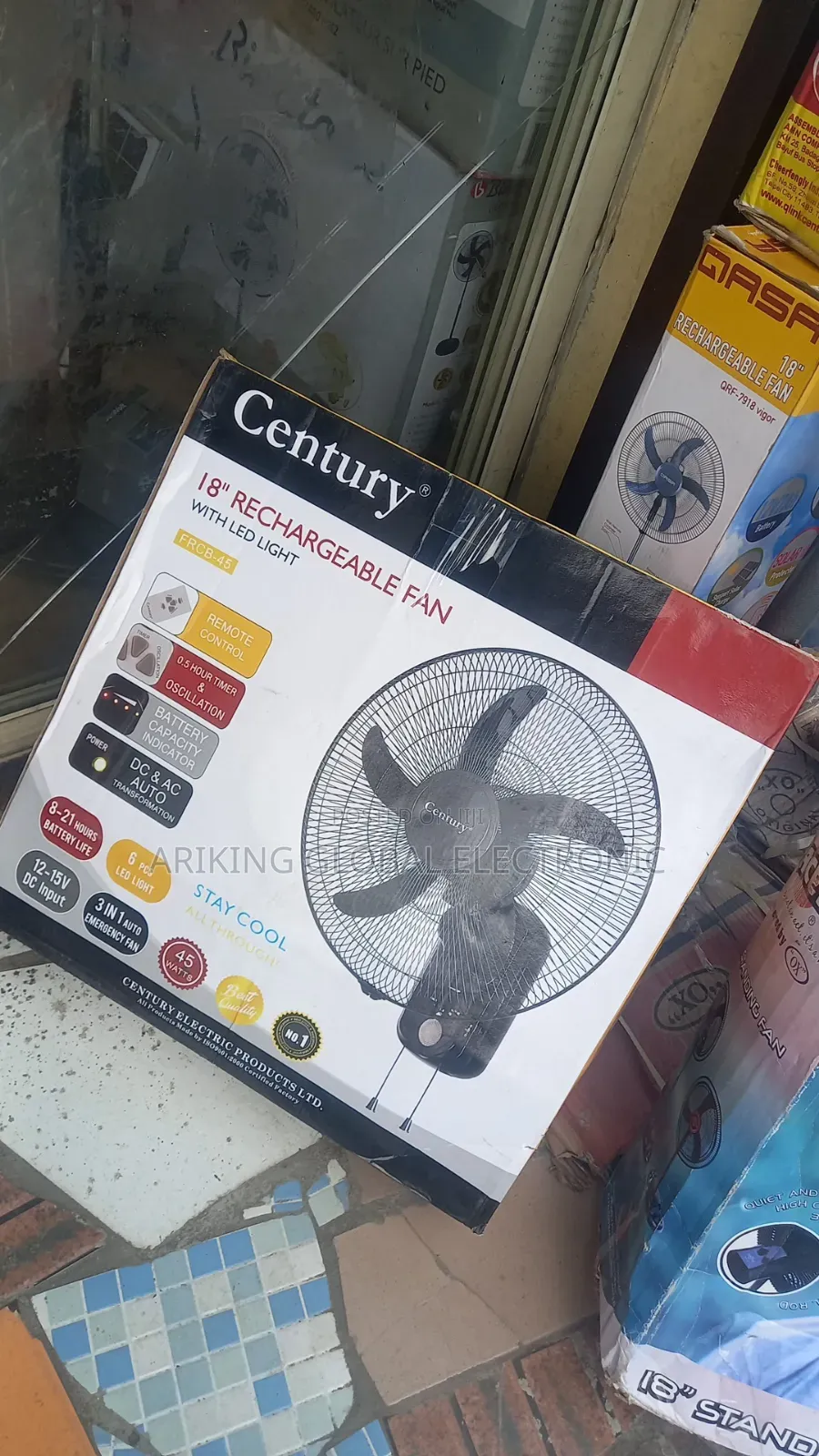 Wall Century Rechargeable Fan 18inch