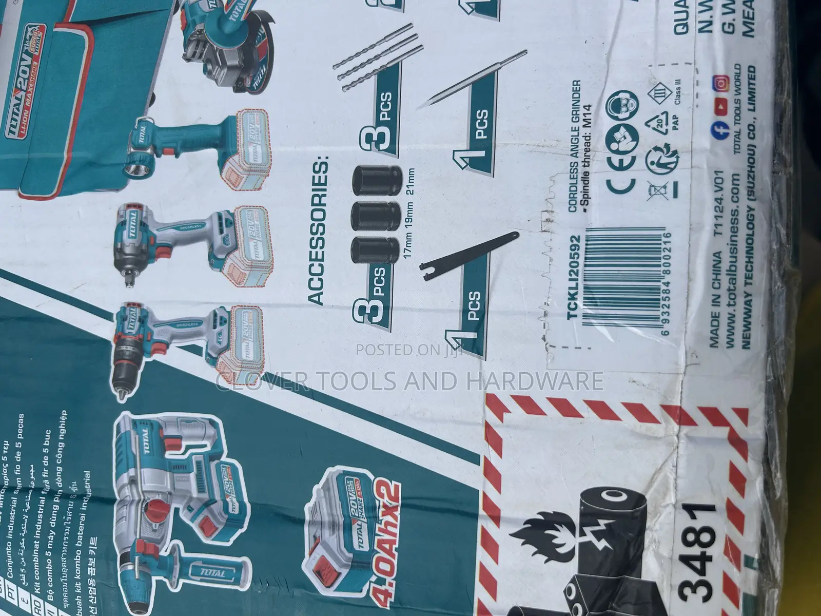 Total Tools 5 PCS Cordless Industrial Combo Kit Tckli20592