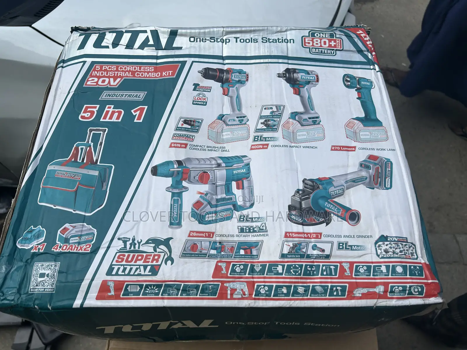 Total Tools 5 PCS Cordless Industrial Combo Kit Tckli20592