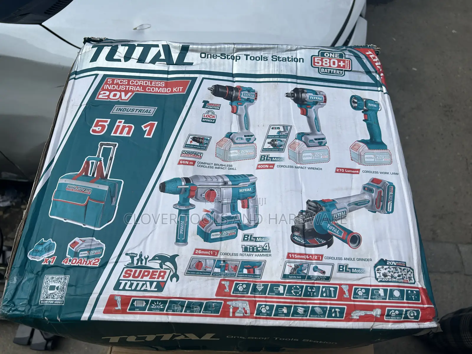 Total Tools 5 PCS Cordless Industrial Combo Kit Tckli20592