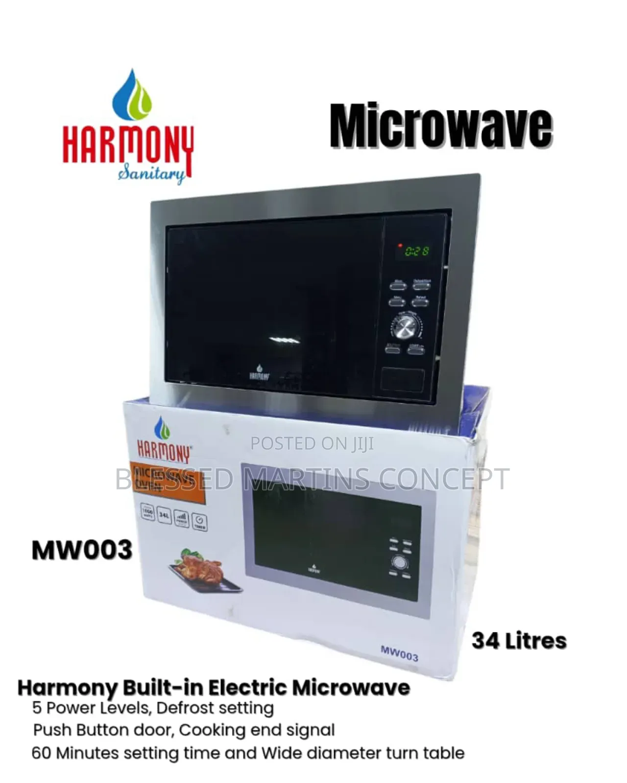 34 Liters Built-in Microwave