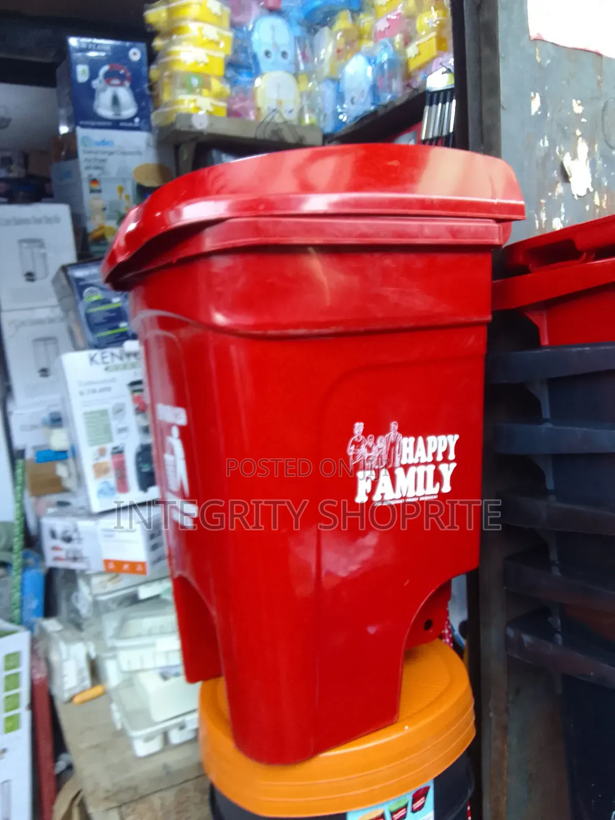 Plastic Dustbin Red 120l