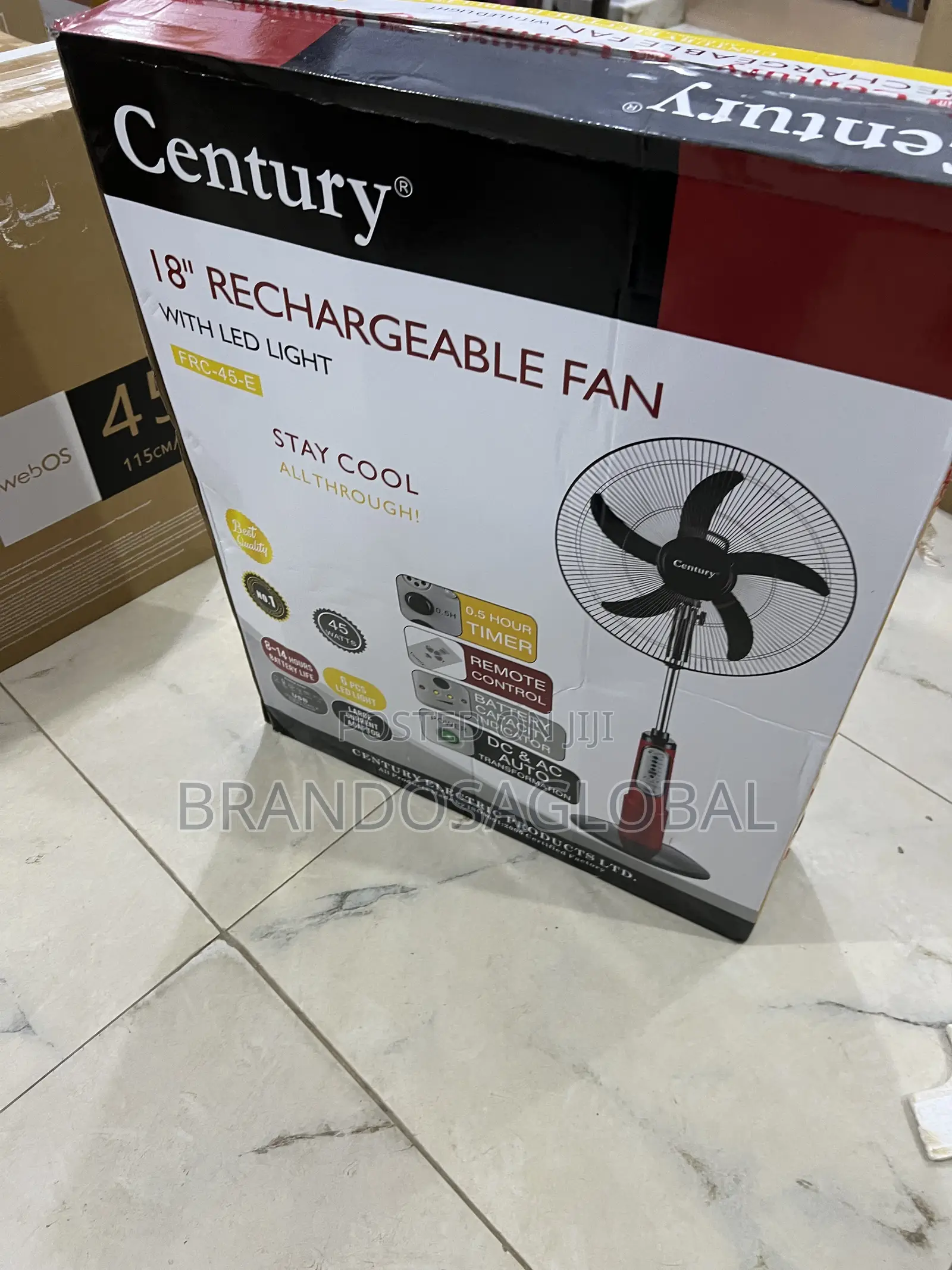 Century Big 18" Rechargeable Fan FRC-45-D With Dual Power Modes