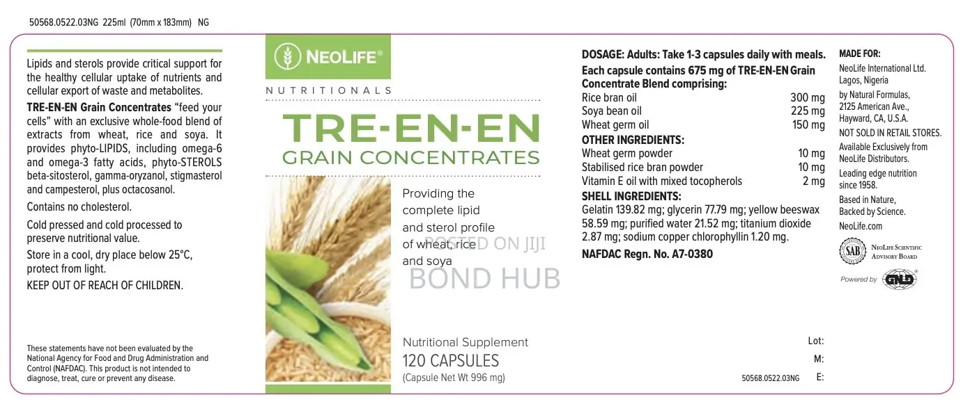 Tre en en 120 Capsules Treenen Grain Concentrates for Cell Nutrition