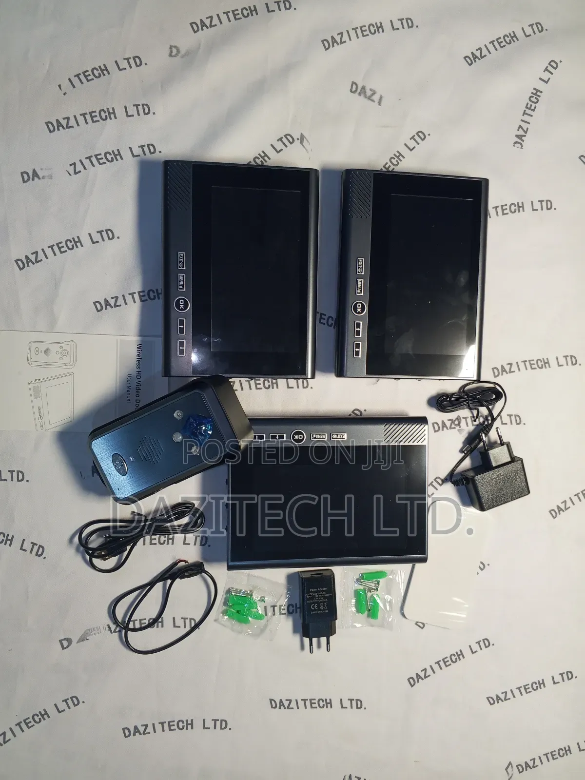 Tuya Wireless Video Doorbell With 3 Monitors