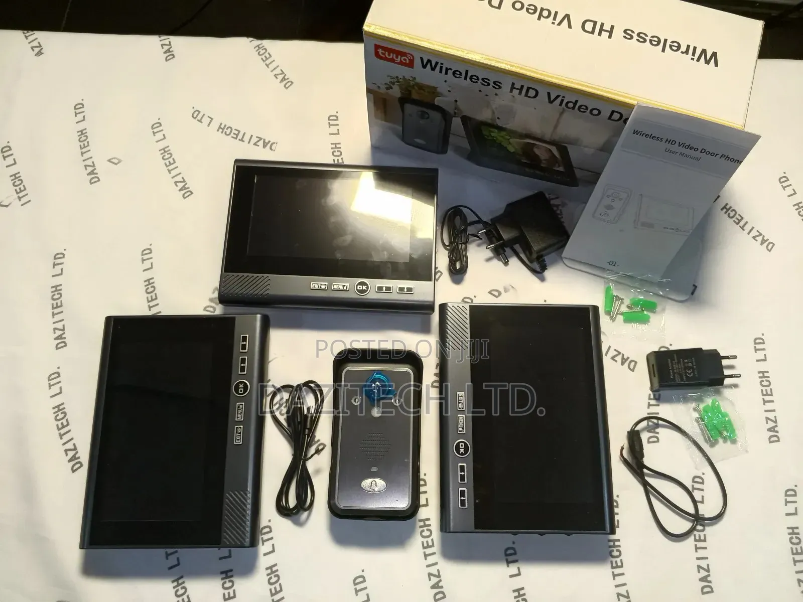 Tuya Wireless Video Doorbell With 3 Monitors