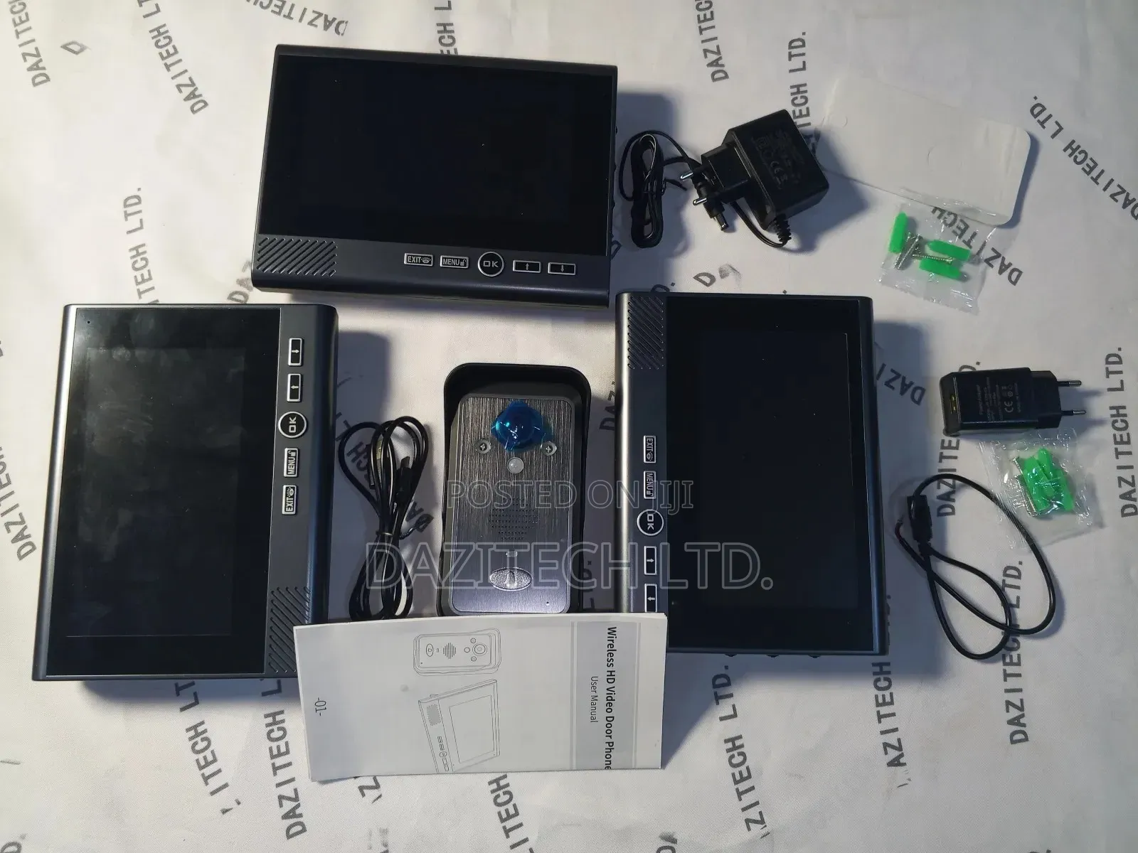Tuya Wireless Video Doorbell With 3 Monitors