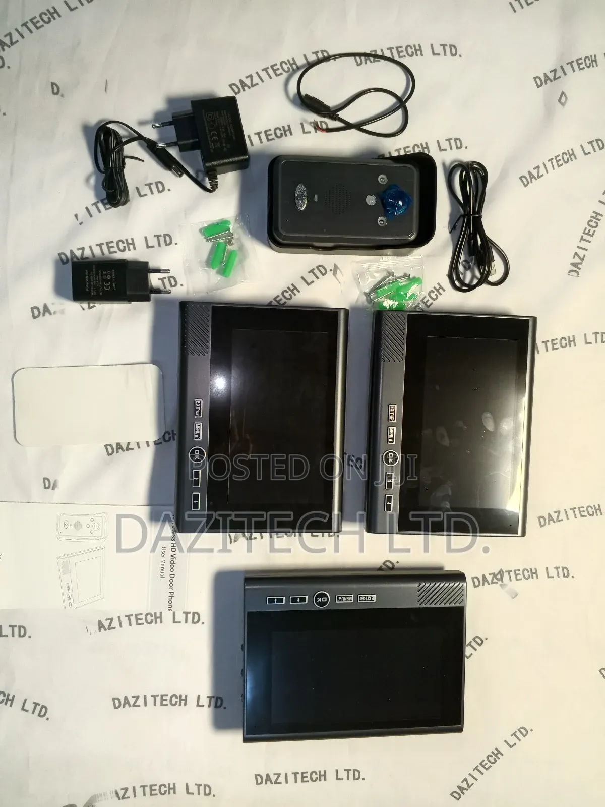 Tuya Wireless Video Doorbell With 3 Monitors