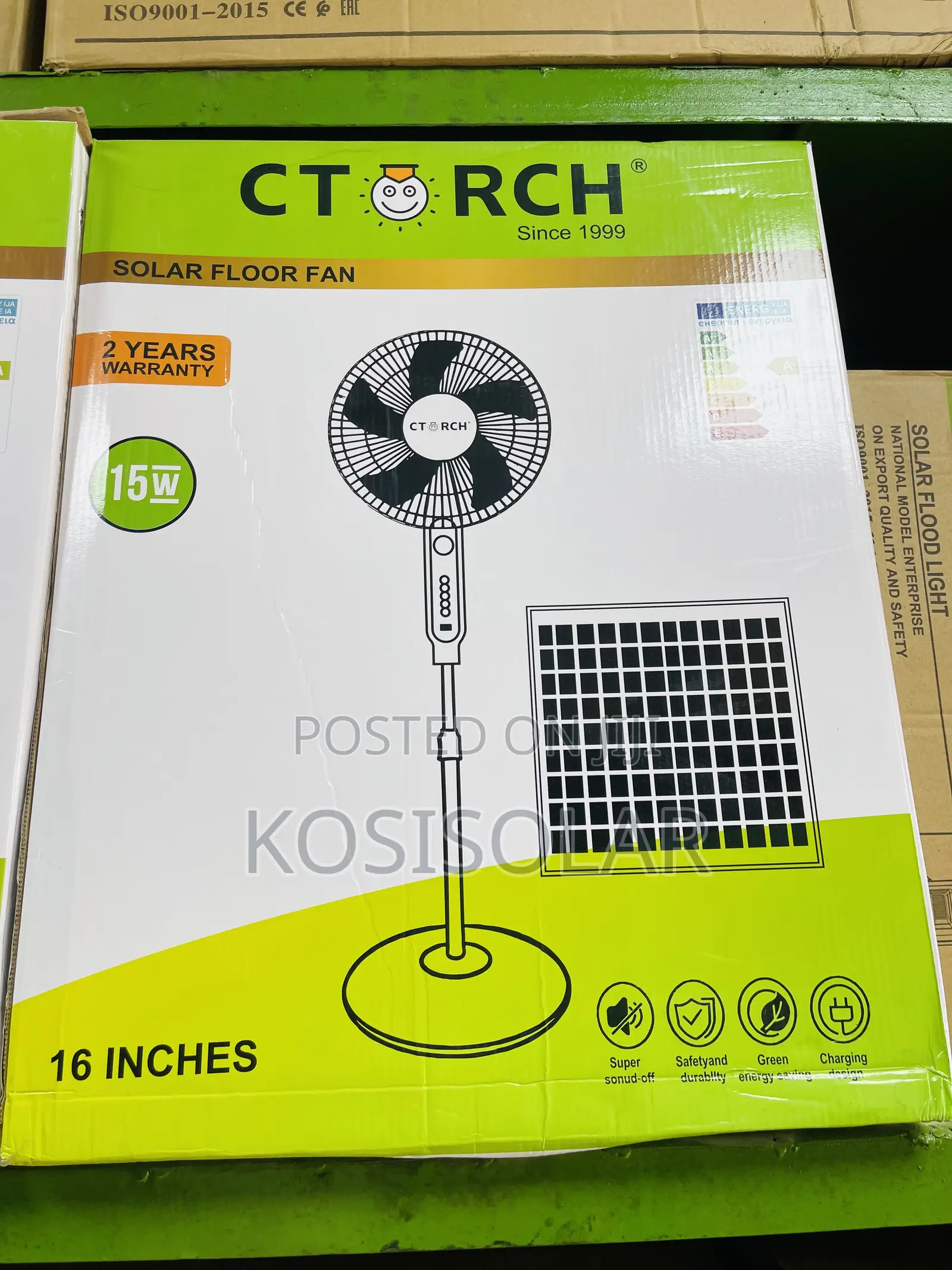 15watt 16 Inches Ctorch Solar Floor Fan