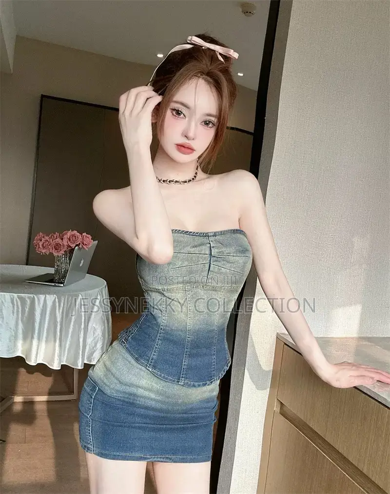 Quality Female Denim Skirt and Tube Top