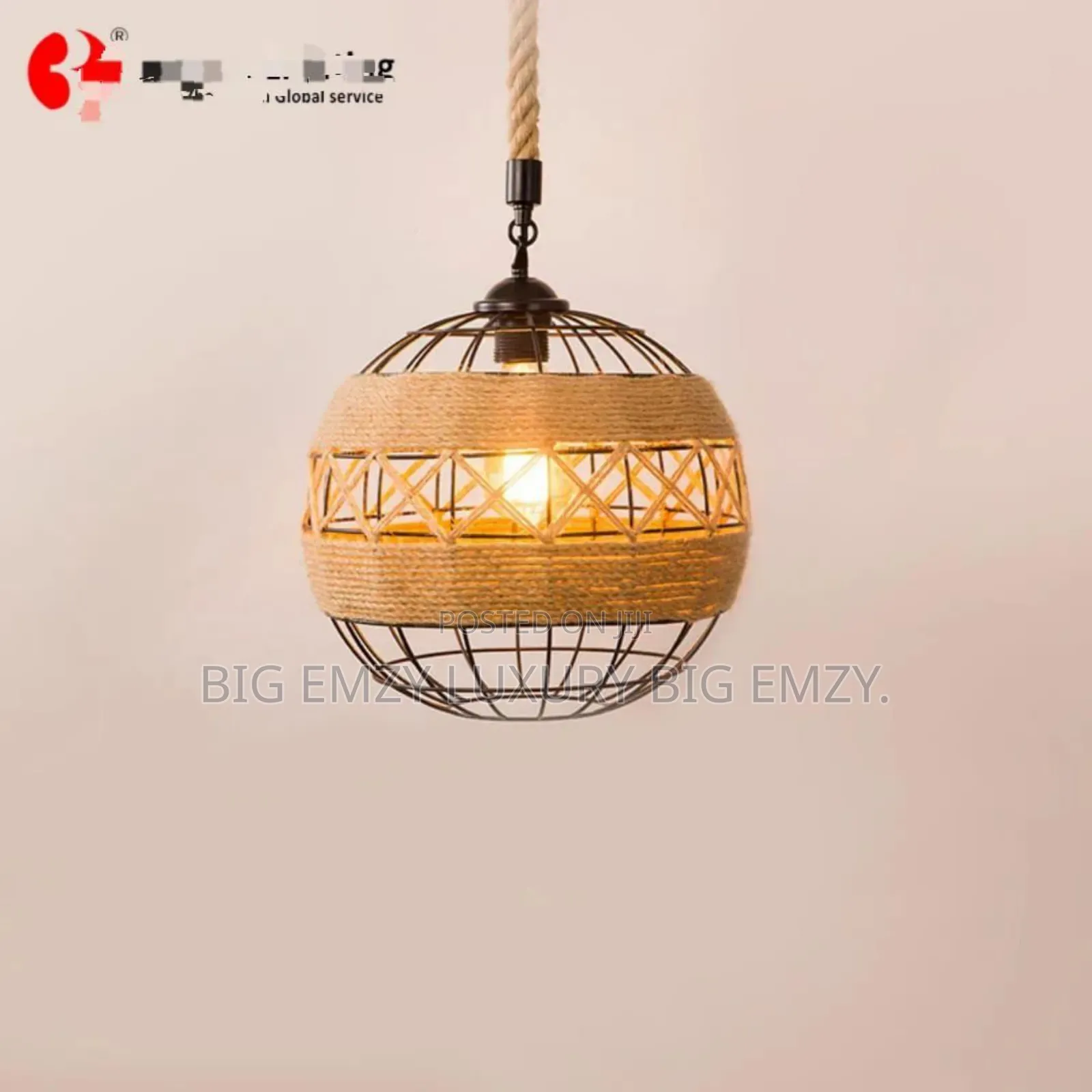 Modern Incandescent Bamboo Pendant Light or Rattan Pendant Lamp.
