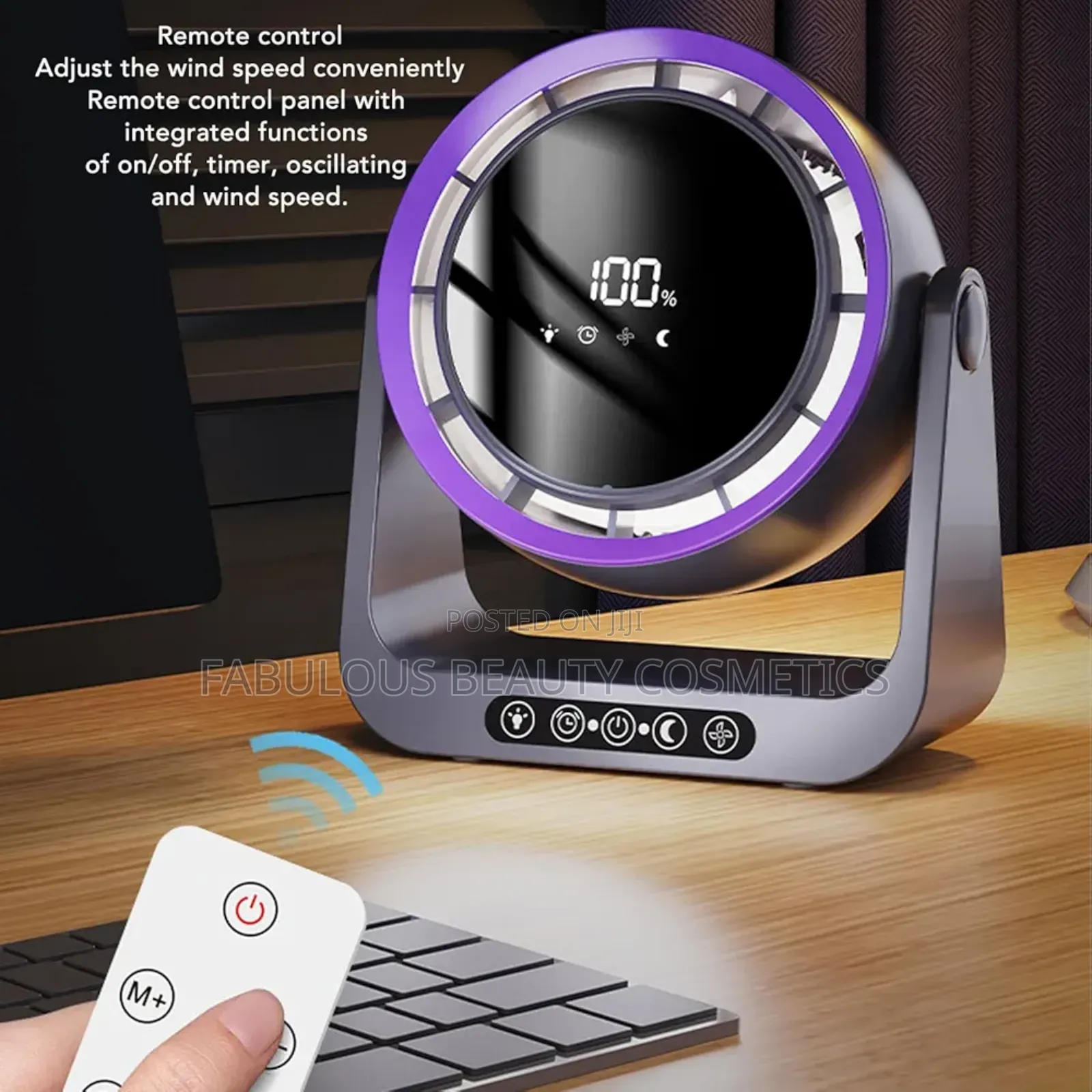 Bladeless Desk Fan, Quiet Digital Display