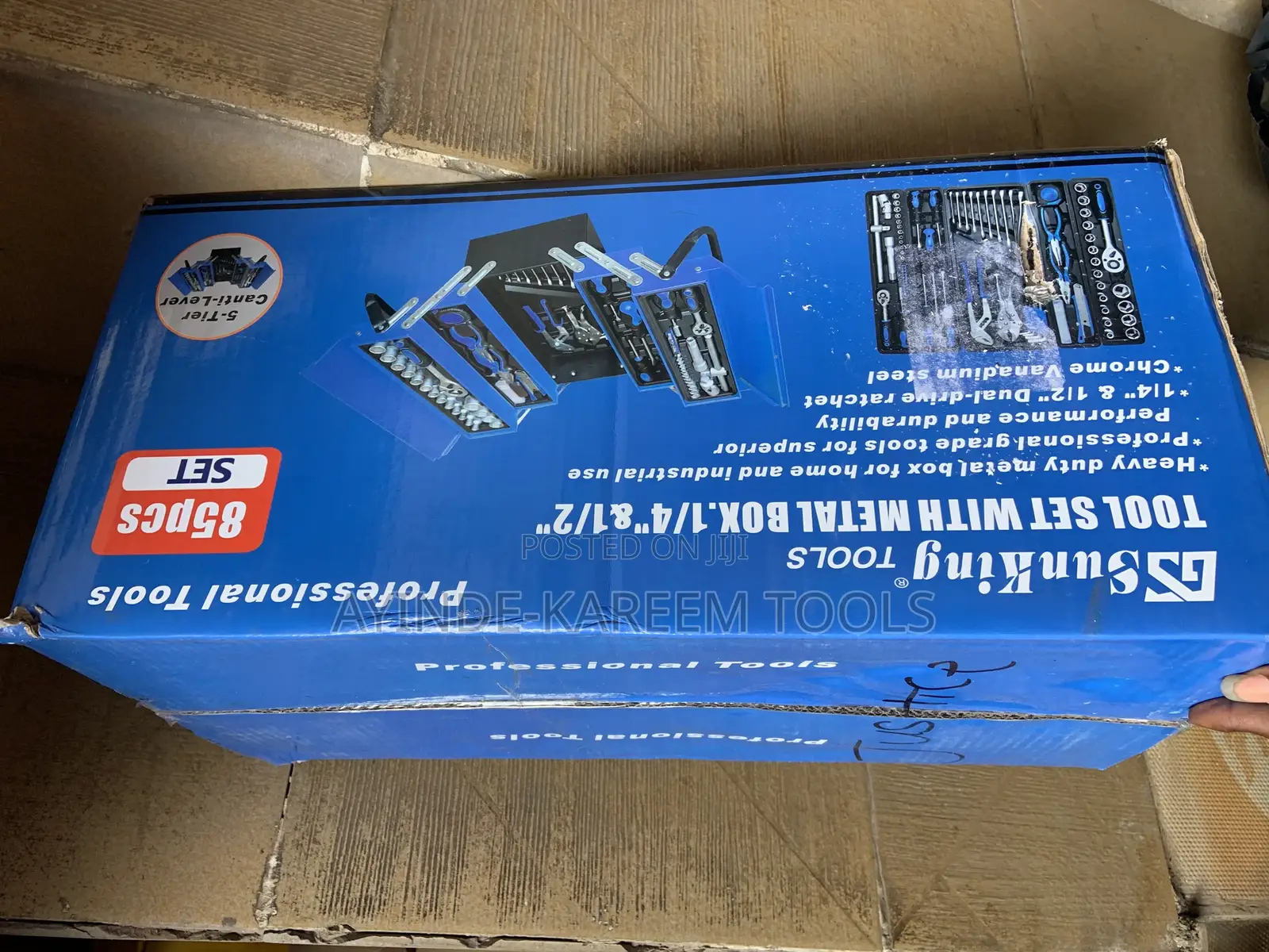 58pcs Tool Set With Metal Box 1/4” 1/2”
