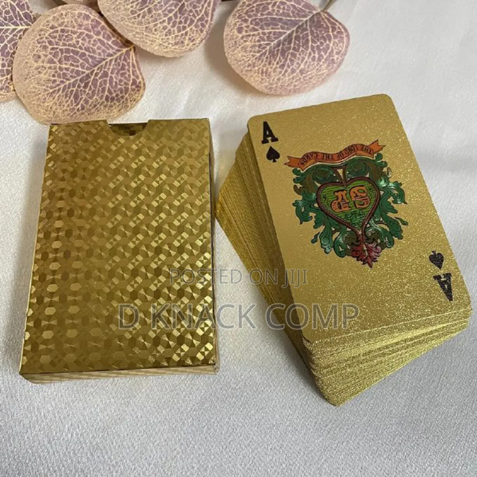 PVC Gold Poker Card Game, Durable, Waterproof.