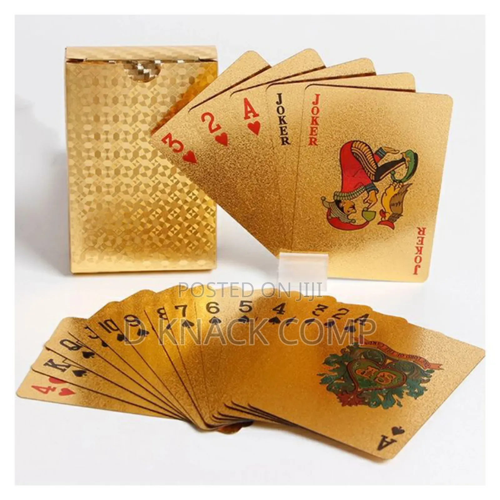 PVC Gold Poker Card Game, Durable, Waterproof.