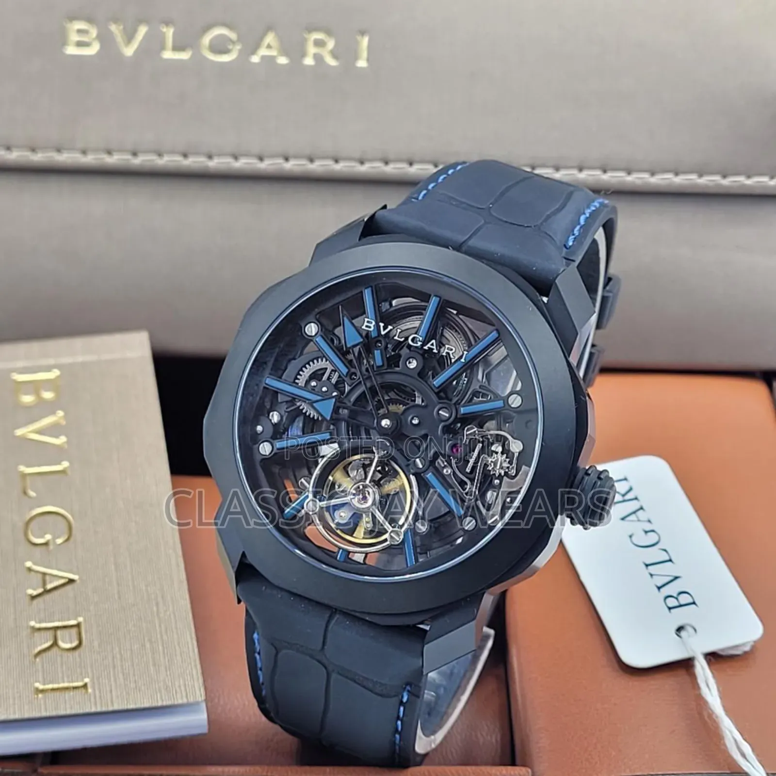 Bvlgari Leather Rubber Automatic Watches