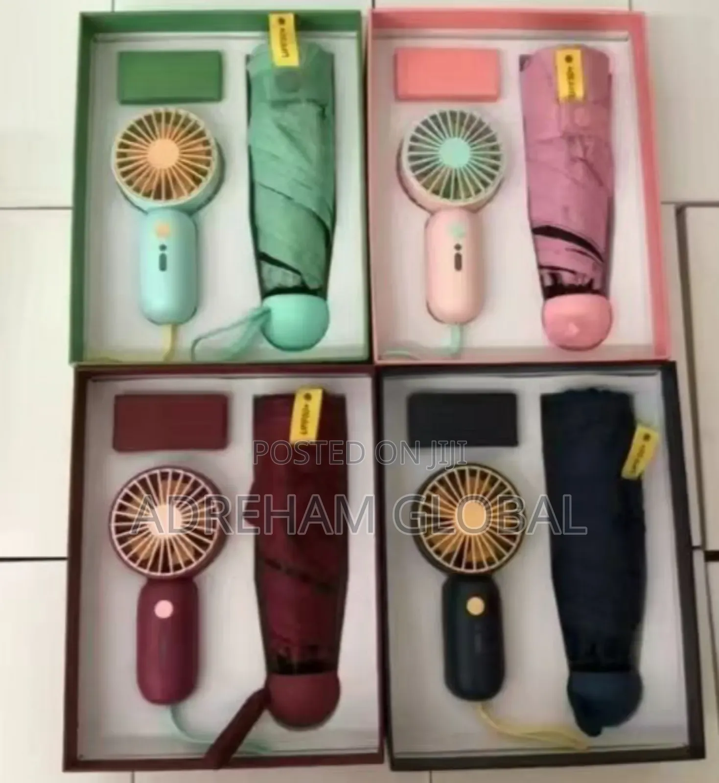 Umbrella and Fan Corporate Gift Set