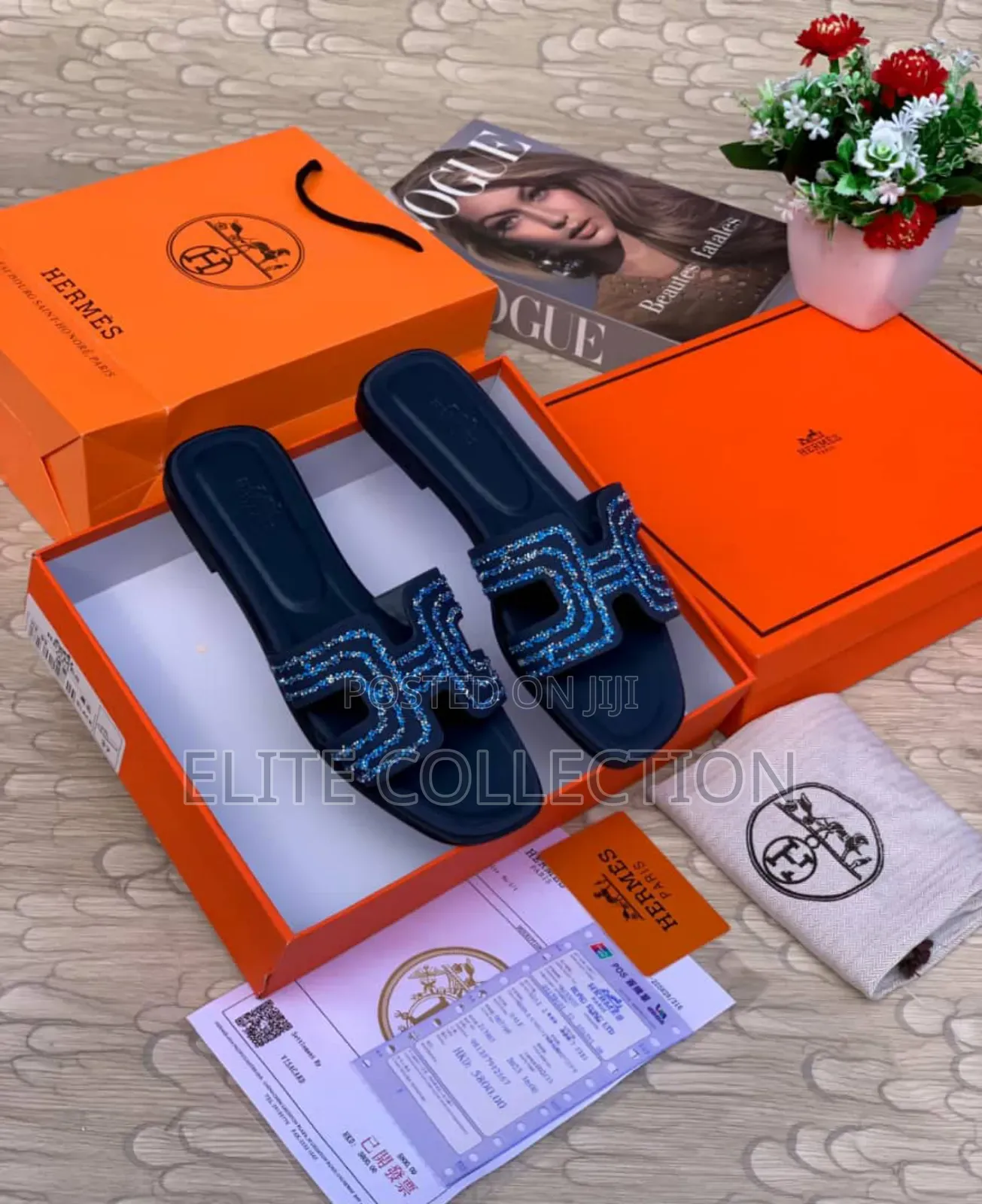 Hermes Luxe Glitters Slippers Colors: Multi Color (Sizes 37-42)