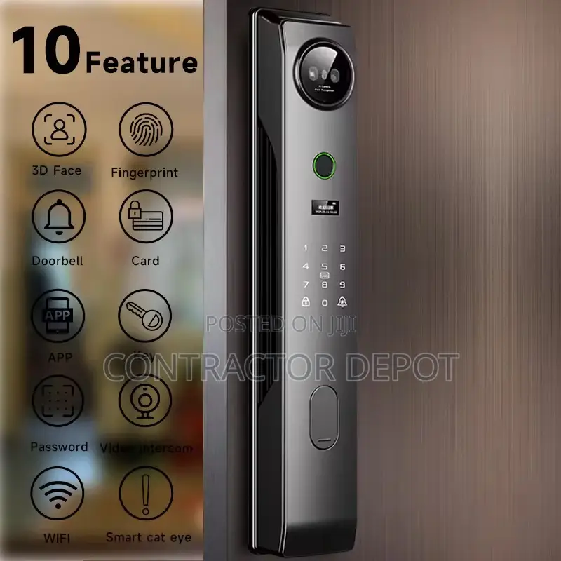 Luxury Smart Door Lock Palm + Face Id Unlock Latest Features