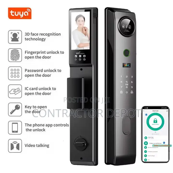 3d Facial Recognition Automatic Active Intercom Video Smart Door Lock