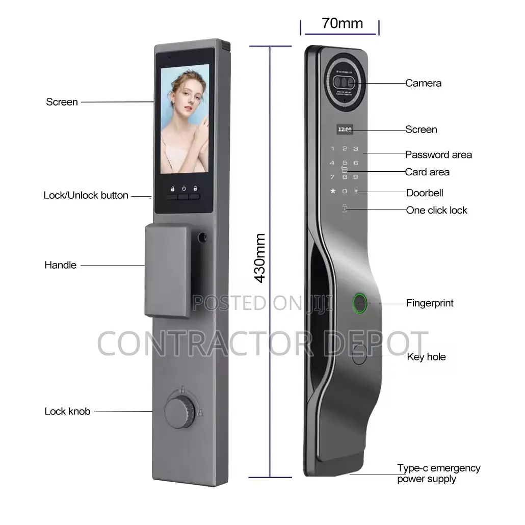3d Face Recognition,Biometric Video Surveillance Smart Lock Door Key