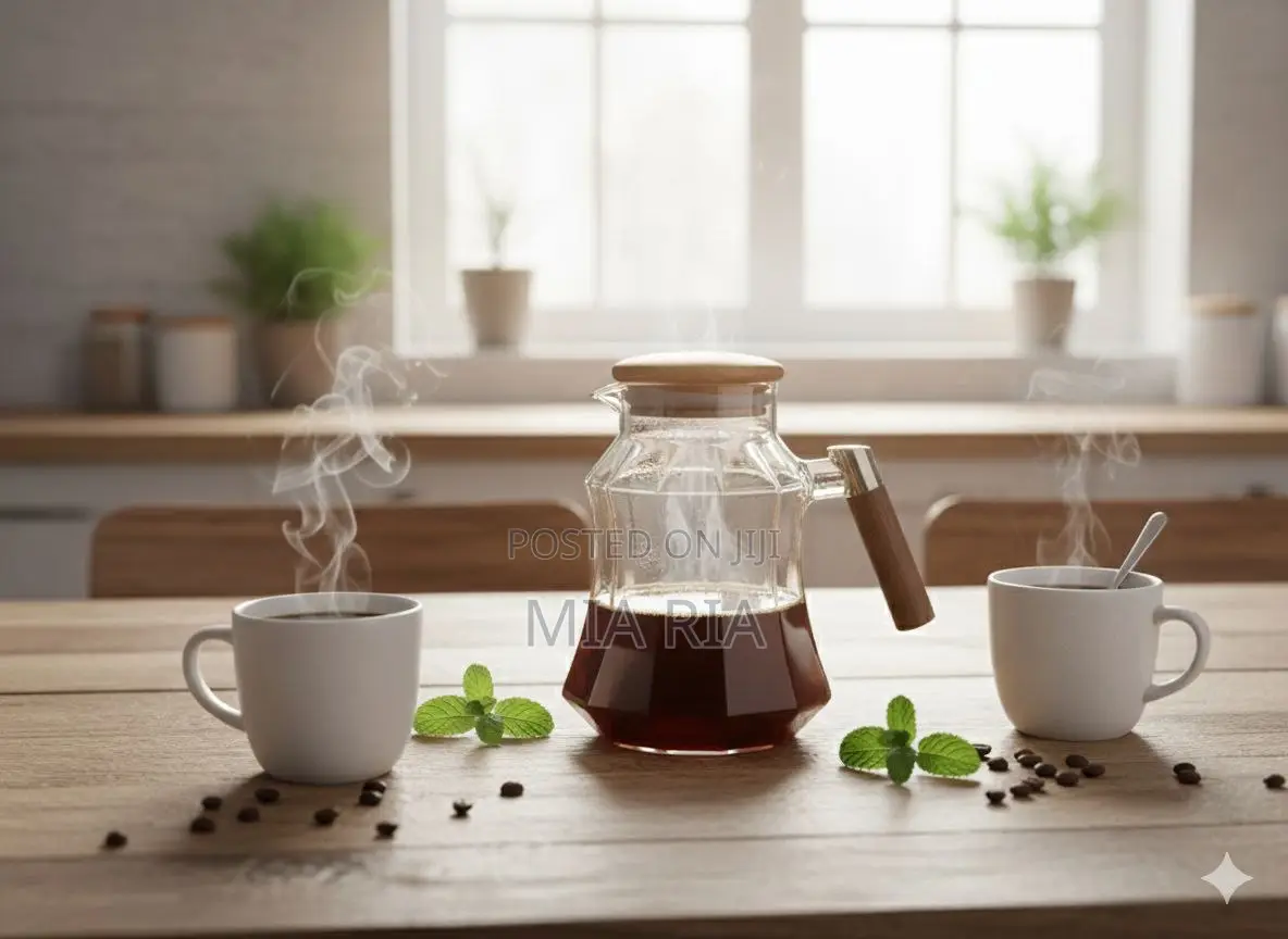 Glass Pitcher With Bamboo Lid and Handle