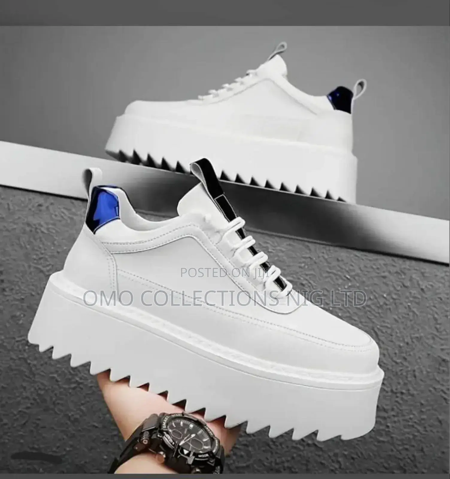 Luxury Men White Lace-Up Urban Designer Sneakers